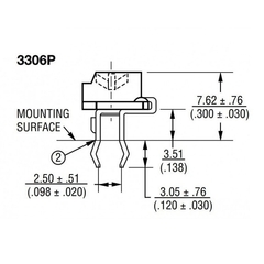 Trimpot Horizontal 3306P 30kΩ 6mm - comprar online