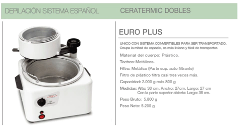 DEPILADOR CONTINUO MARCA ARCAMETAL MODELO EUROPLUS 0128