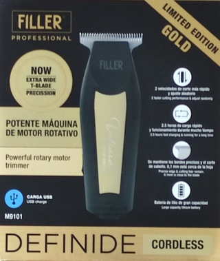 CORTADORA PATILLERA TRIMMER RECARGABLE USB MARCA FILLER MODELO DEFINIDE EDICION LIMITADA + ACCESORIOS * SIMIL WAHL DETAILER LIQUIDACION