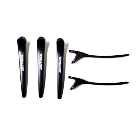 12 BROCHES / SEPARADORES DE PELO DE PLASTICO NEGRO ENGOMADO MARCA TONI & GUY MODELO 1164