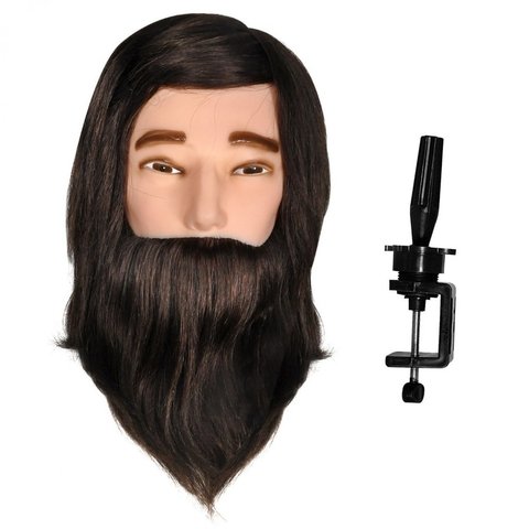 CABEZA DE PRACTICA CON CABELLO SINTETICO HOMBRE CON BARBA MODELO S/HB