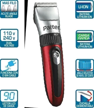 CORTADORA RECARGABLE PROFESIONAL MARCA PAITER MODELO 55 SIMILAR A LA WAHL CHROMSTYLE