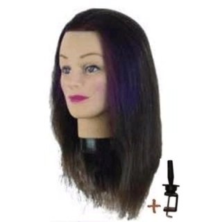 CABEZA DE PRACTICA MANIQUI CABELLO SINTETICO LARGO * PARA CORTE Y PEINADOS MODELO S/L