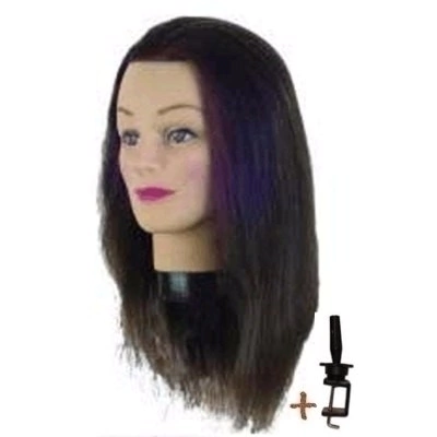 CABEZA DE PRACTICA MANIQUI CABELLO SINTETICO LARGO * PARA CORTE Y PEINADOS MODELO S/L