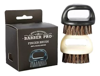CEPILLO ANILLO MINI MADERA OVALADO DE CERDAS SINTETICAS BARBER PRO MODELO AN424 * 3710 PARA BARBERIA