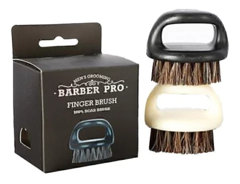 CEPILLO ANILLO MINI MADERA OVALADO DE CERDAS SINTETICAS BARBER PRO MODELO AN424 * 3710 PARA BARBERIA