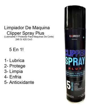 AEROSOL MARCA EVEREST 5 EN 1 DESINFECTANTE + LUBRICANTE + REFRIGERANTE / ENFRIANTE + LIMPIADOR + PREVIENE EL OXIDO PARA CUCHILLAS * PELUQUERIA BARBERIA