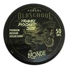 CERA POMADA FUERTE BRILLANTE POCKET PARA EL CABELLO Y BARBA MARCA MR. BLONDE POR 50 grs.