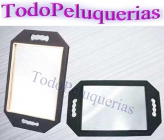 ESPEJO BANDEJA IRROMPIBLE BORDE DE GOMA NEGRO MODELO HS59039 ó M-1027 (42 x 26 cm) en internet