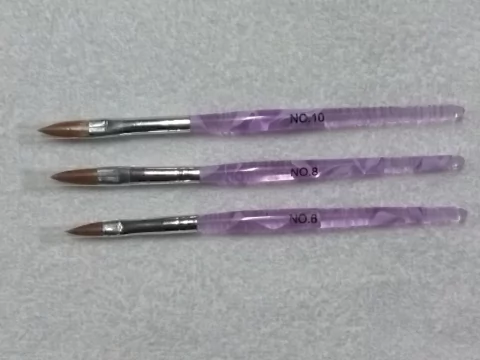 SET DE 3 PINCELES DIFERENTES SIMIL KOLINSKY NUMERO 6 + 8 + 10 PARA CONSTRUCCION DE UÑAS ACRILICAS - comprar online