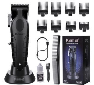 CORTADORA RECARGABLE MARCA KEMEI MODELO KM-2296 + ACCESORIOS
