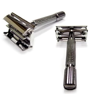 MAQUINA DE AFEITAR TRADICIONAL PLATEADA * UTILIZA REPUESTOS TIPO GILLETTE ESTANDAR MODELO 1050 - TODOPELUQUERIAS