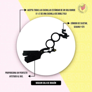 Imagen de NAVAJA DOBLE OJAL COLA DE DRAGON MODELO MF03SHDJ CON FILO INTERCAMBIABLE PARA PELUQUERIA ó BARBERIA * USA FILOS TIPO GILLETTE