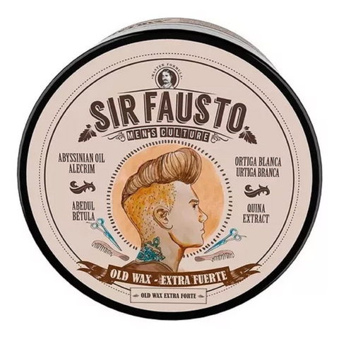 CERA POMADA OLD WAX EXTRA FUERTE PARA EL CABELLO Y BARBA MARCA SIR FAUSTO POR 50 grs.