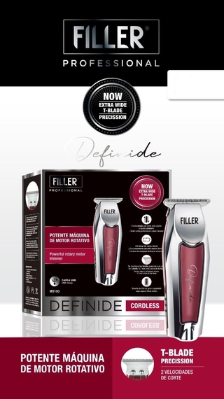 CORTADORA PATILLERA TRIMMER RECARGABLE USB MARCA FILLER MODELO DEFINIDE + ACCESORIOS * SIMIL DETAILER LIQUIDACION