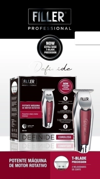 CORTADORA PATILLERA TRIMMER RECARGABLE USB MARCA FILLER MODELO DEFINIDE + ACCESORIOS * SIMIL DETAILER LIQUIDACION