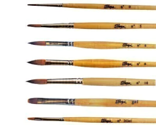 PINCEL PARA UÑAS ACRILICAS PELO DE MARTA N° 6 MARCA THUYA * ESPAÑA