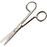 Tijera De Acero Quirurgico Corte PUNTA ROMA y recta 16 Cm. CIRUGIA - Vendas