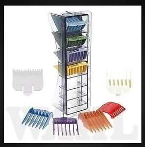 SET DE 8 PEINES GUIA DE COLORES SIMIL WAHL PARA CORTADORAS DE PELO MODELO HS32639 (SA)