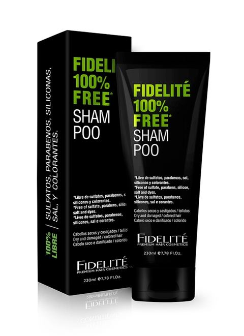 SHAMPOO FREE PARABENOS, SULFATOS MARCA FIDELITE POR 230 ml.
