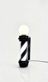 POLO * POLE * FAROL GIRATORIO CON LUZ PARA DECORACION PARA BARBERIA / PELUQUERIA * BLANCO Y NEGRO MODELO BF011