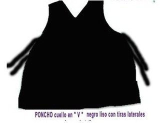 CHAQUETA * PONCHO CUELLO V NEGRO REGULABLE CON BOLSILLO (241) (OT) - comprar online