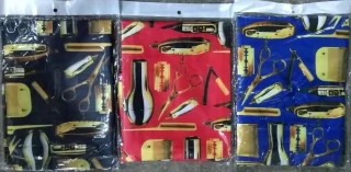 Imagen de DELANTAL TELA ESTAMPADA MODELO BARBERIA SIMIL BETTY DAIN (NEGRO/AMARILLO ó ROJO/AMARILLO ó AZUL/AMARILLO)