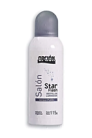 DESTELLOS LUMINOSOS MARCA OPCION STAR FLASH SALON POR 180 cc. (ORO ó PLATA ó MULTICOLOR)