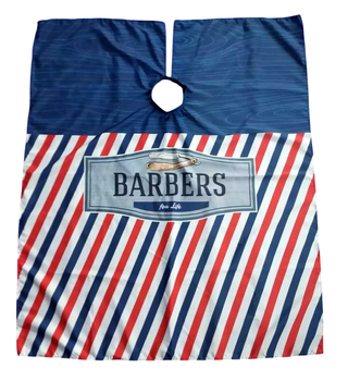 PEINADOR * CAPA DE CORTE DE TELA SIRE ESTAMPADA CON BOTONES MODELO BARBERS (OT)