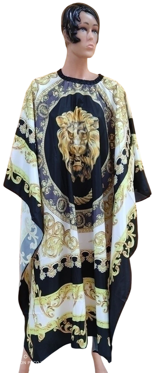 PEINADOR * CAPA DE CORTE GRANDE MODELO VERSACE LEON 4058 CON GANCHOS METALICOS