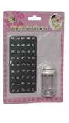KIT STAMPING PARA DECORACION DE UÑAS (1 SELLO REDONDO DE SILICONA + 1 PLACA + 1 RASPADOR) (CH) - comprar online