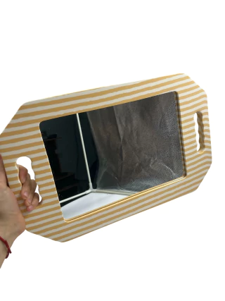ESPEJO BANDEJA IRROMPIBLE BORDE DE GOMA A RAYAS MODELO 5111 (42 x 26 cm) en internet