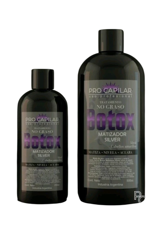 BOTOX MATIZADOR SILVER MARCA PRO CAPILAR POR 250 ml. PC7