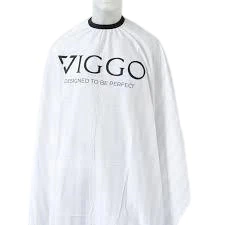 PEINADOR * CAPA DE CORTE DE TELA ESTAMPADA CUELLO DE SILICONA MARCA VIGGO MODELO BLANCO V-125 ó NEGRO V-126 ó KAIZEN V-129