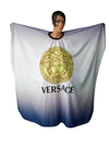 PEINADOR * CAPA DE CORTE GRANDE MODELO VERSACE AZUL Y BLANCO 5006 CON GANCHOS METALICOS - comprar online