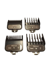 JUEGO DE 4 PEINES GUIA PREMIUM MARCA VIGGO N° 1 1/2 (4,5 mm) + N° 1/2 (1,5 mm) + N°1 (3mm) + N°2 (6mm) COMPATIBLE CON SUPER TAPER, HOME PRO y otras en internet