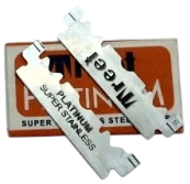 100 REPUESTOS PARTIDOS PARA NAVAJAS MARCA TREET ORIGINALES LINEA PLATINUM SIMIL GILLETTE (SON 100 MITADES DE HOJAS STANDAR)