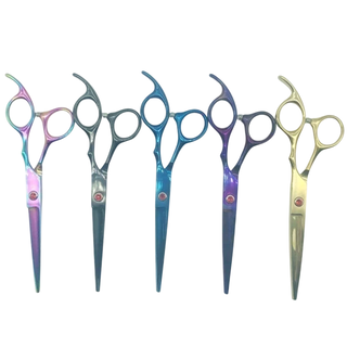 TIJERA DECORADA DE CORTE FILO NAVAJA ó PULIR DE 5,5 PULGADAS (14 cm.) SIMIL MARCA AMAX (CH)