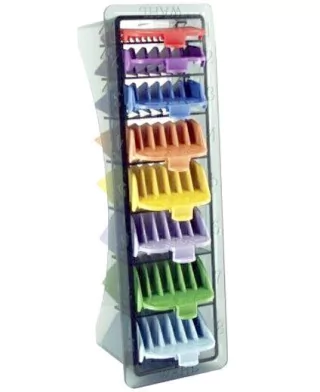 SET DE 8 PEINES GUIA DE COLORES SIMIL WAHL PARA CORTADORAS DE PELO MODELO HS32639 (SA)