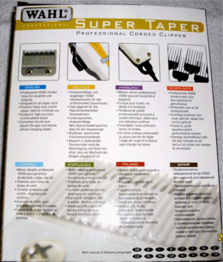 CORTADORA PROFESIONAL MARCA WAHL MODELO SUPER TAPER TRADICIONAL + ACCESORIOS - tienda online