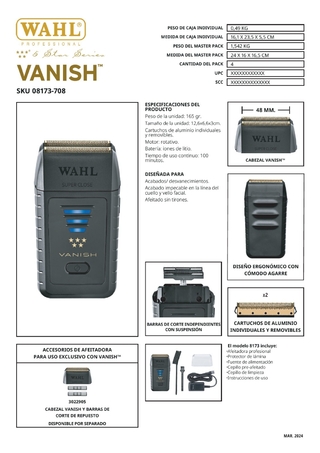 Imagen de AFEITADORA PROFESIONAL MARCA WAHL MODELO VANISH LINEA 5 STAR