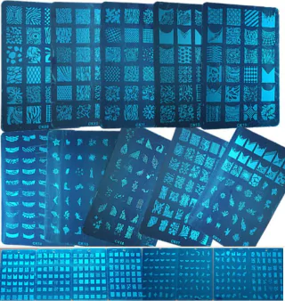 PLACA STAMPING METALICA GRANDE PARA DECORACION DE UÑAS DE 21 X 14 cm. aprox. (CH) - tienda online