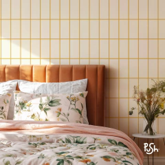 Mural Vinílico 002 – Cuadrícula Minimalista amarilla - comprar online