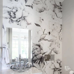 MURAL 263 - Black Peonias - tienda online