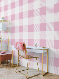 MURAL 258 - ESTAMPADO VICHY ROSA - Push vinilos