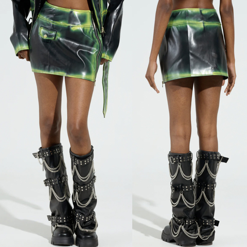 POLLERA 'GREEN & BLACK'