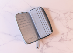 Billetera Celeste metalizado - comprar online