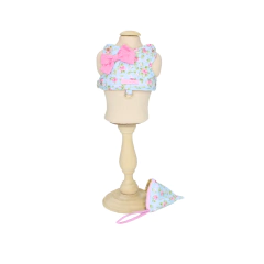 Peitoral Guia e Bolsinha c/ Laço Pata Chic Floral Romantic - Rosa