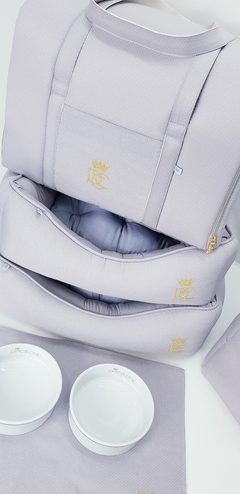 Bolsa Transporte Tecido Pata Chic - Poá Cinza na internet