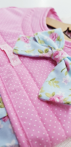 Colete Peitoral e Guia c/ Babado Pata Chic Floral Romantic - Rosa na internet